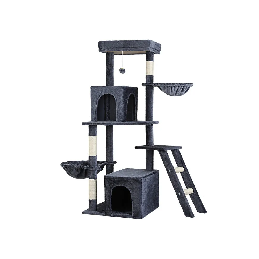 Cat Tree Tower Scratching Post Scratcher 138cm Trees Condo House - Grey