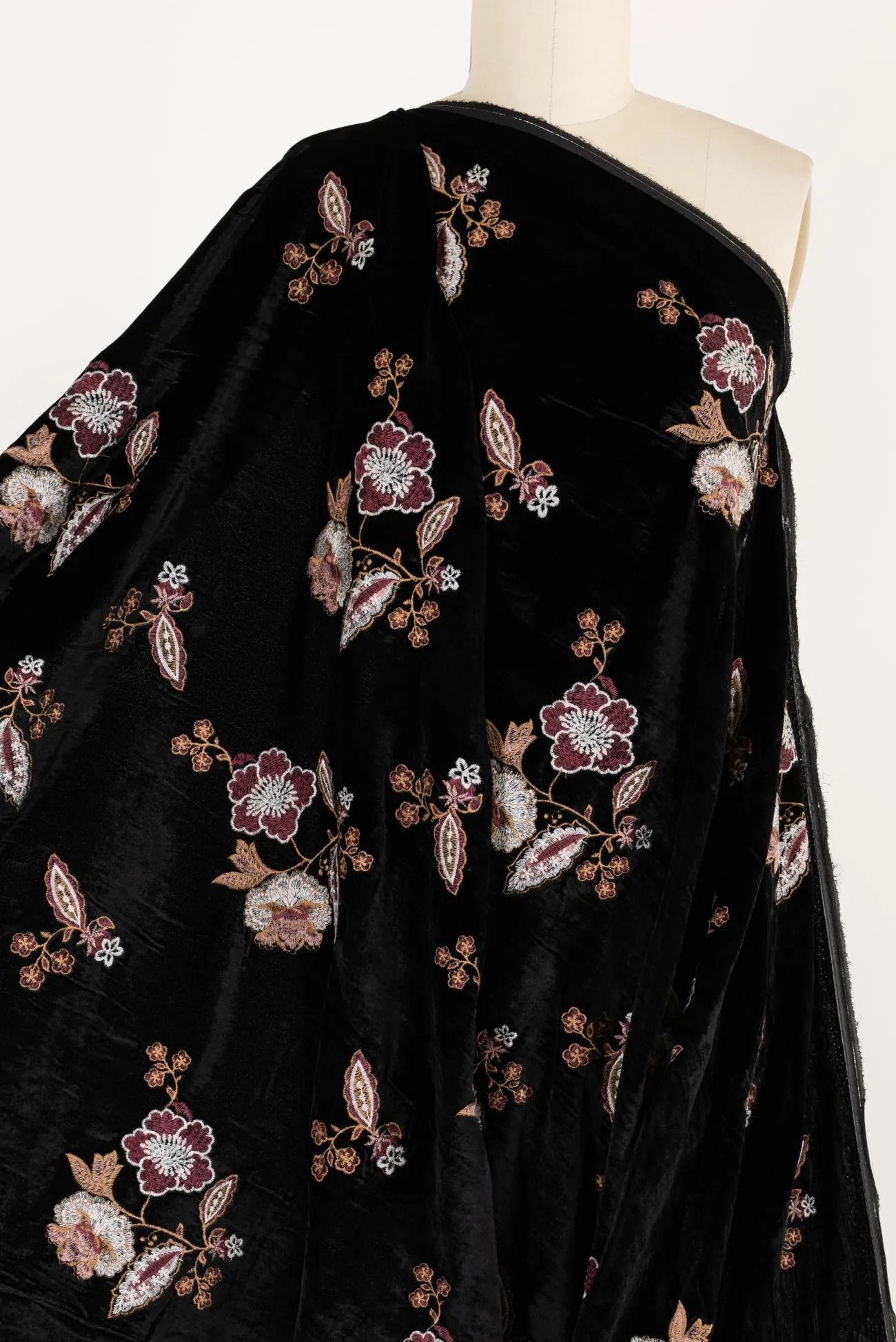 Cecelia Embroidered Velvet Woven