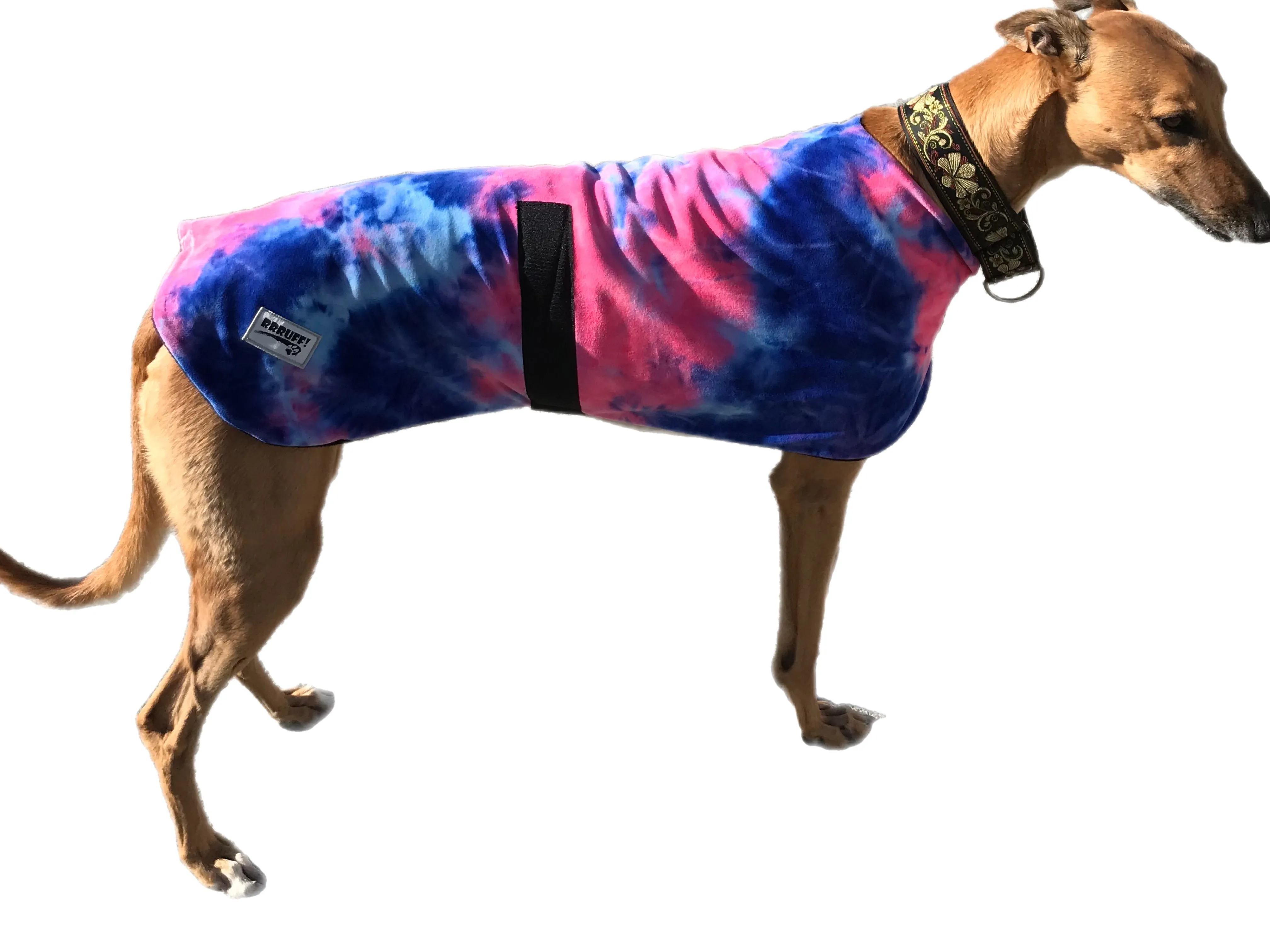 Classic style Greyhound coat in ‘opal’ minky & polar fleece combo washable