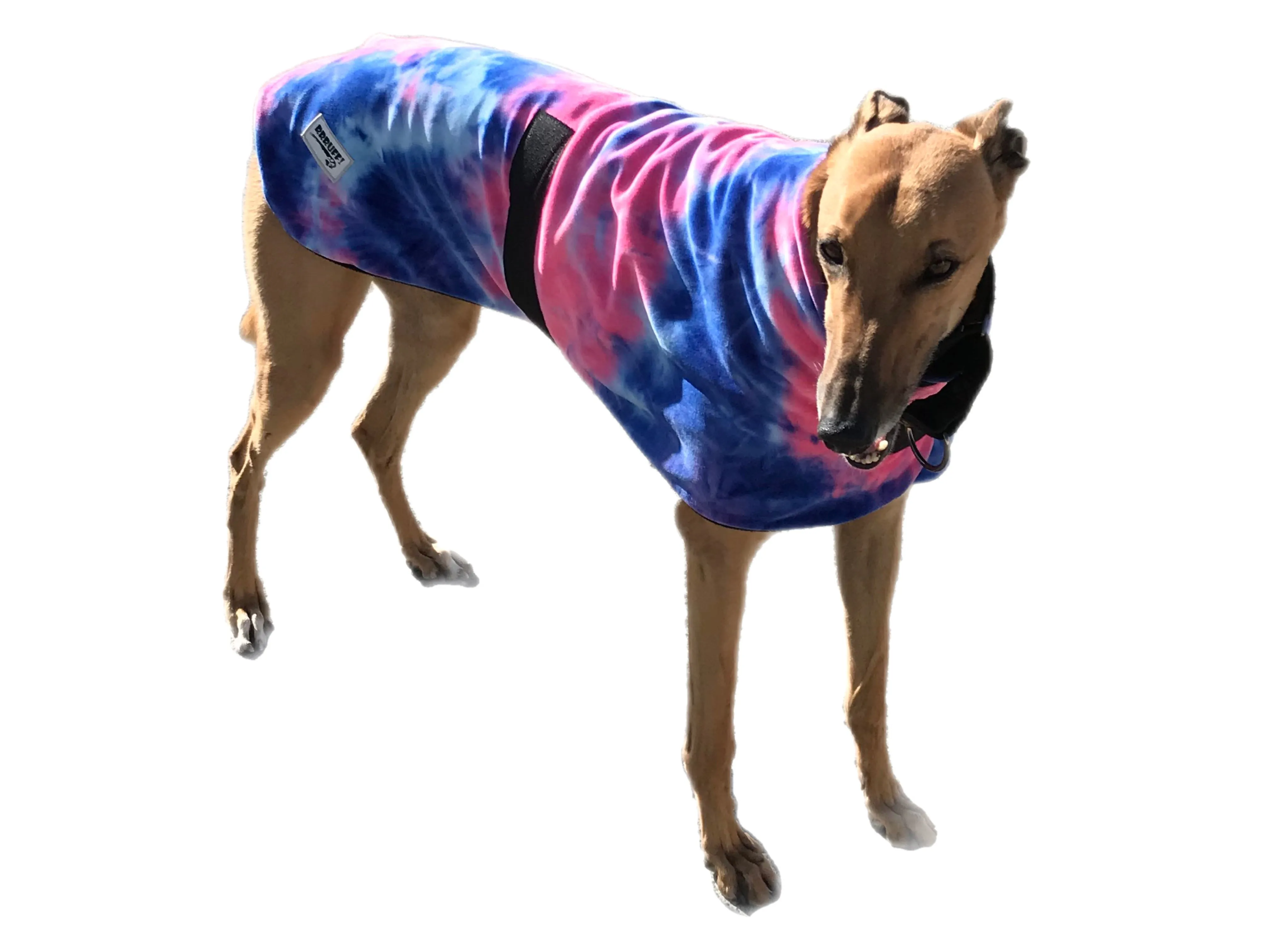 Classic style Greyhound coat in ‘opal’ minky & polar fleece combo washable