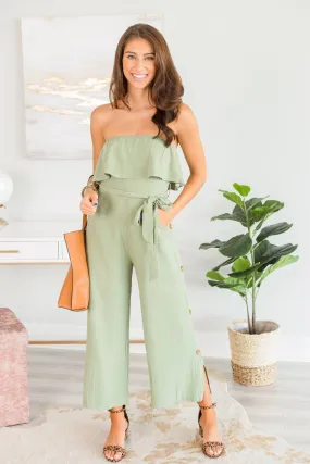 Contact My People Jumpsuit, Light Olive