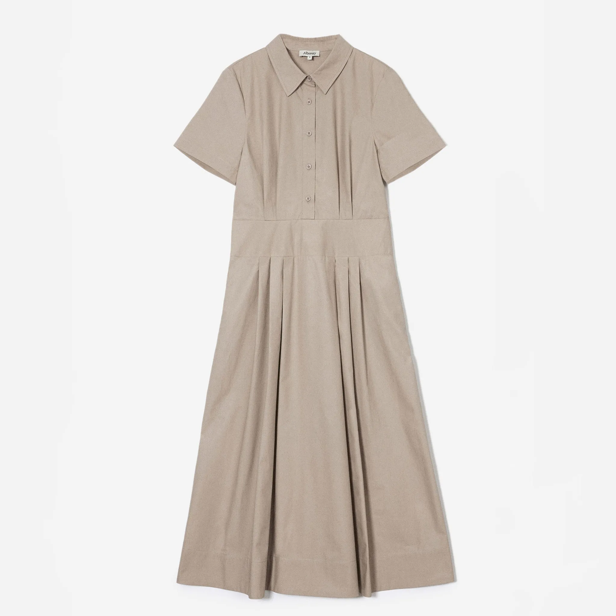 Cotton Box Pleat Shirt Dress