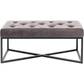 Crossover Grey/Black Velvet Bench