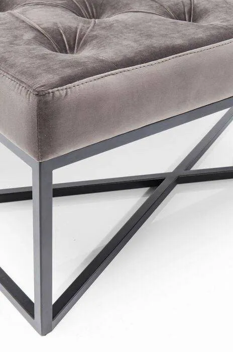 Crossover Grey/Black Velvet Bench