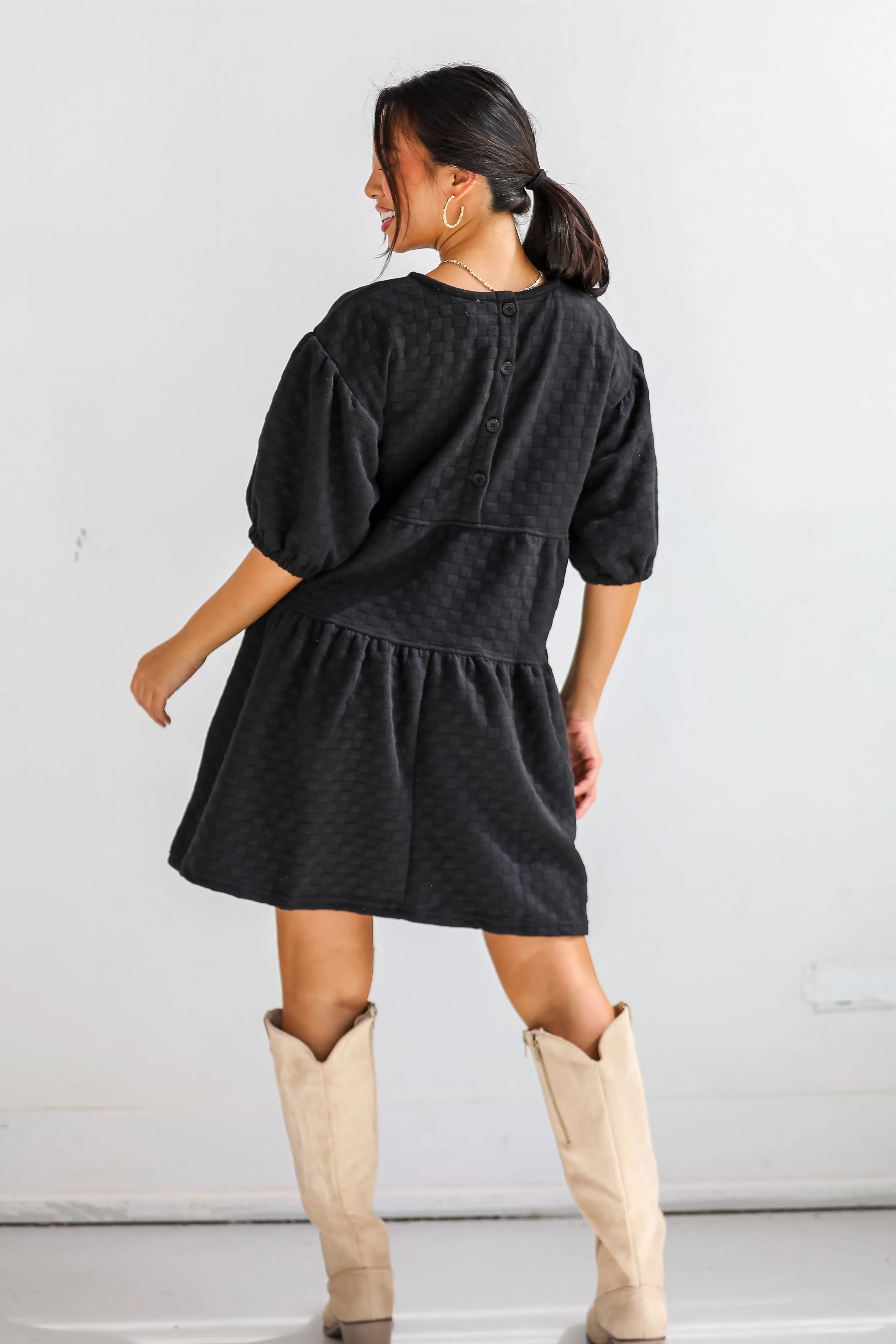 Curated Crush Black Tiered Mini Dress