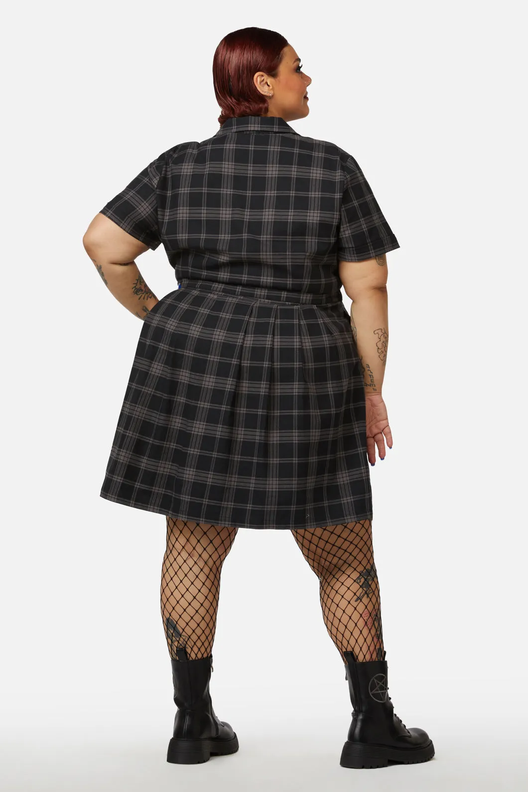 Curve Victoria Tartan Pleated Dress