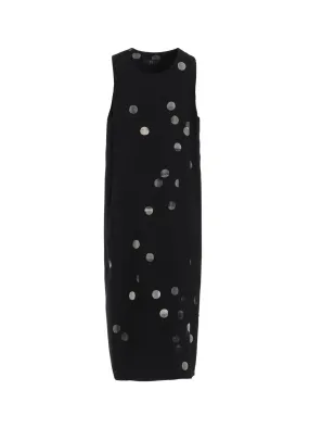 CU/RY GABARDINE DOT SLEEVE LESS DRESS