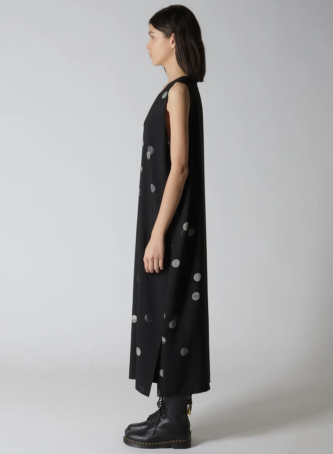 CU/RY GABARDINE DOT SLEEVE LESS DRESS