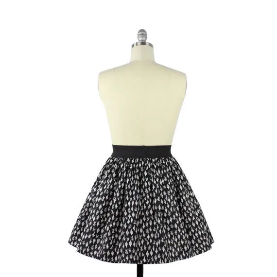 Cute Cacti A-line Pleated Skirt In Black