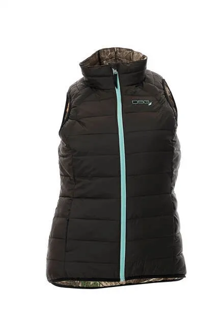 DSG Plus Size Reversible Puffer Vest | Black/Realtree Edge