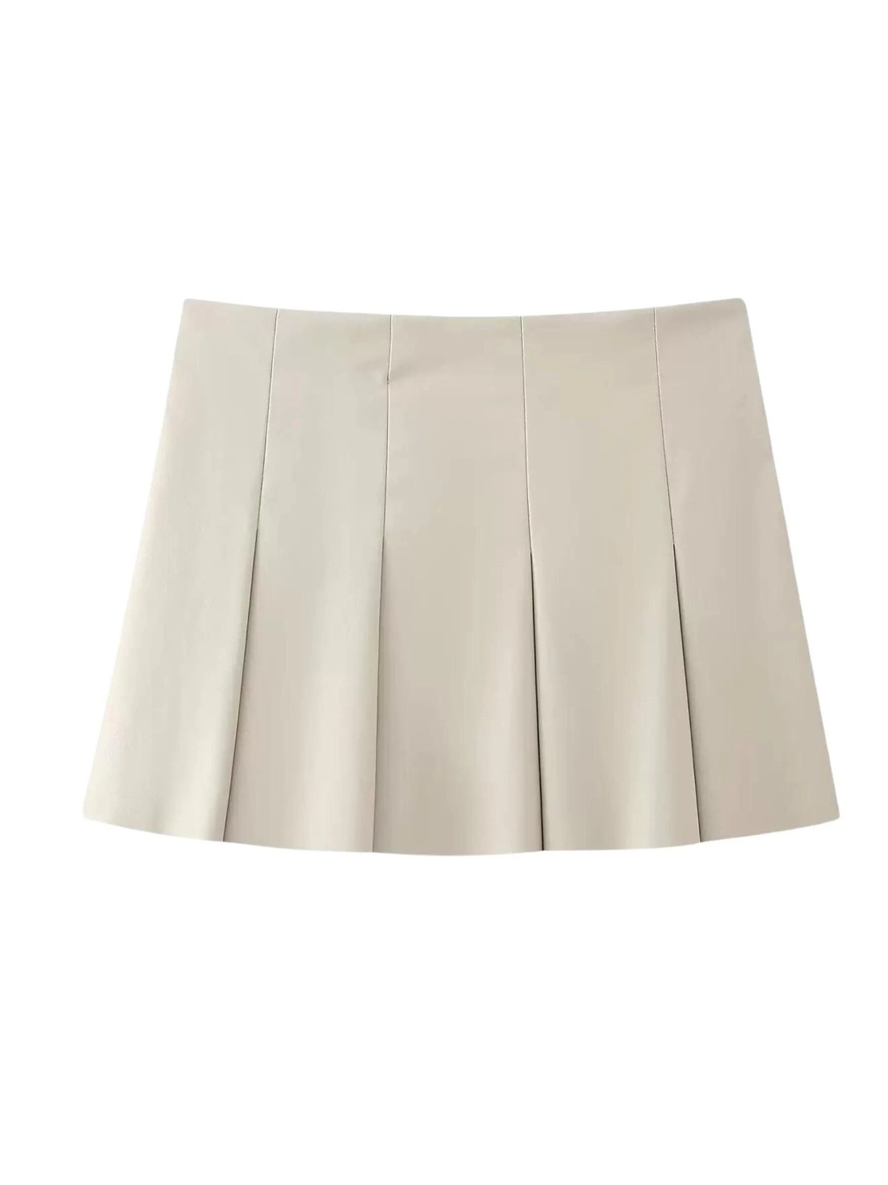 Dunya Faux Leather Pleated Mini Skirt