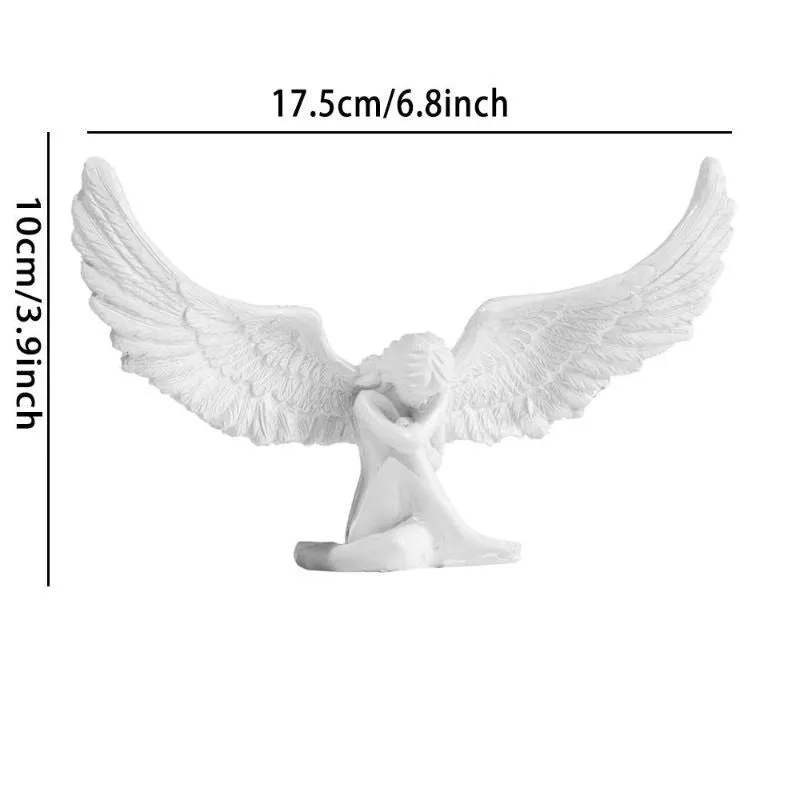 Elegant Guardian Angel Resin Figurine - Home Decor & Gift