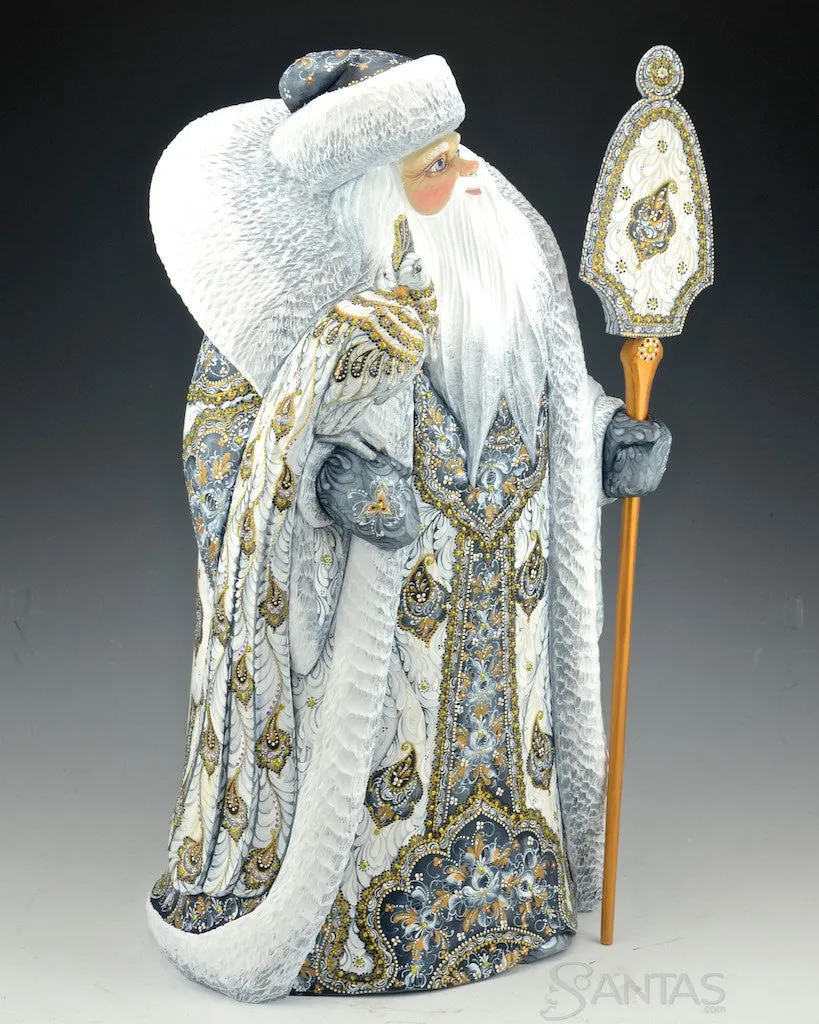 Elegant White Russian Santa Claus with Firebird