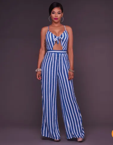 Fashion Striped Fresh Jumpsuit