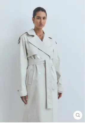 FO7755 FOIL TRENCH COAT BEIGE