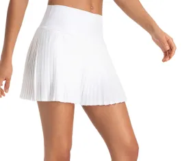 FULL PLEAT TENNIS SKIRT IN WHITE