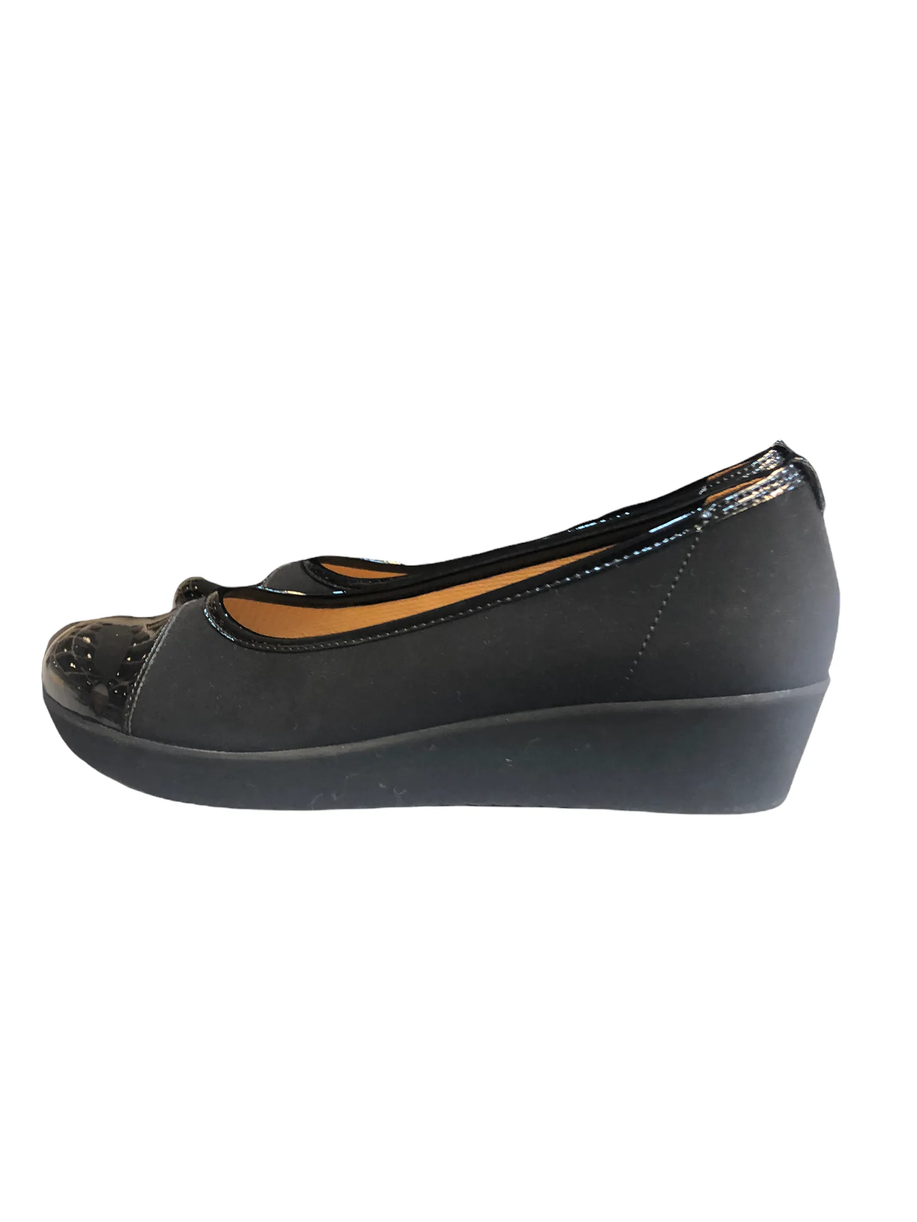 Gabor Black Cloth Slip On- UK 5