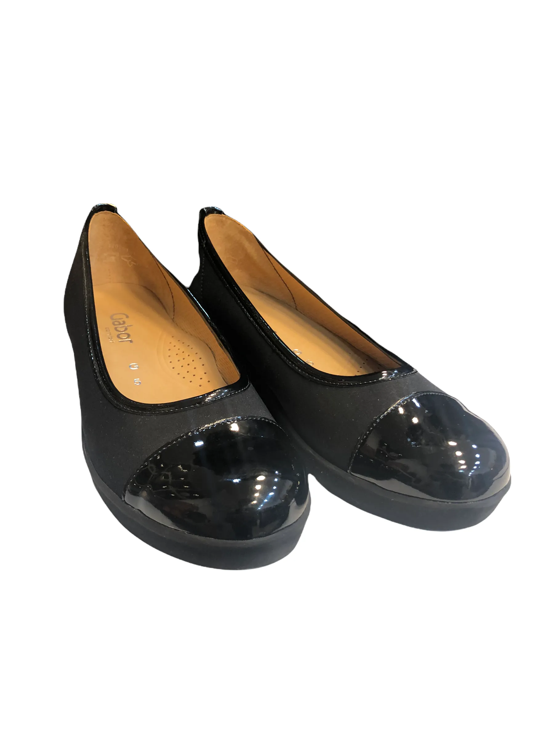 Gabor Black Cloth Slip On- UK 5