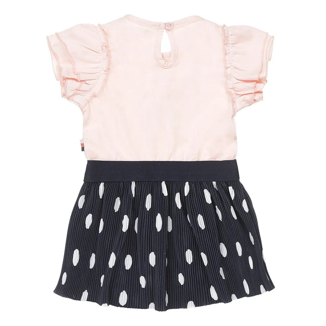 Girls Dress Pink Dark Blue Dots | Dirkje