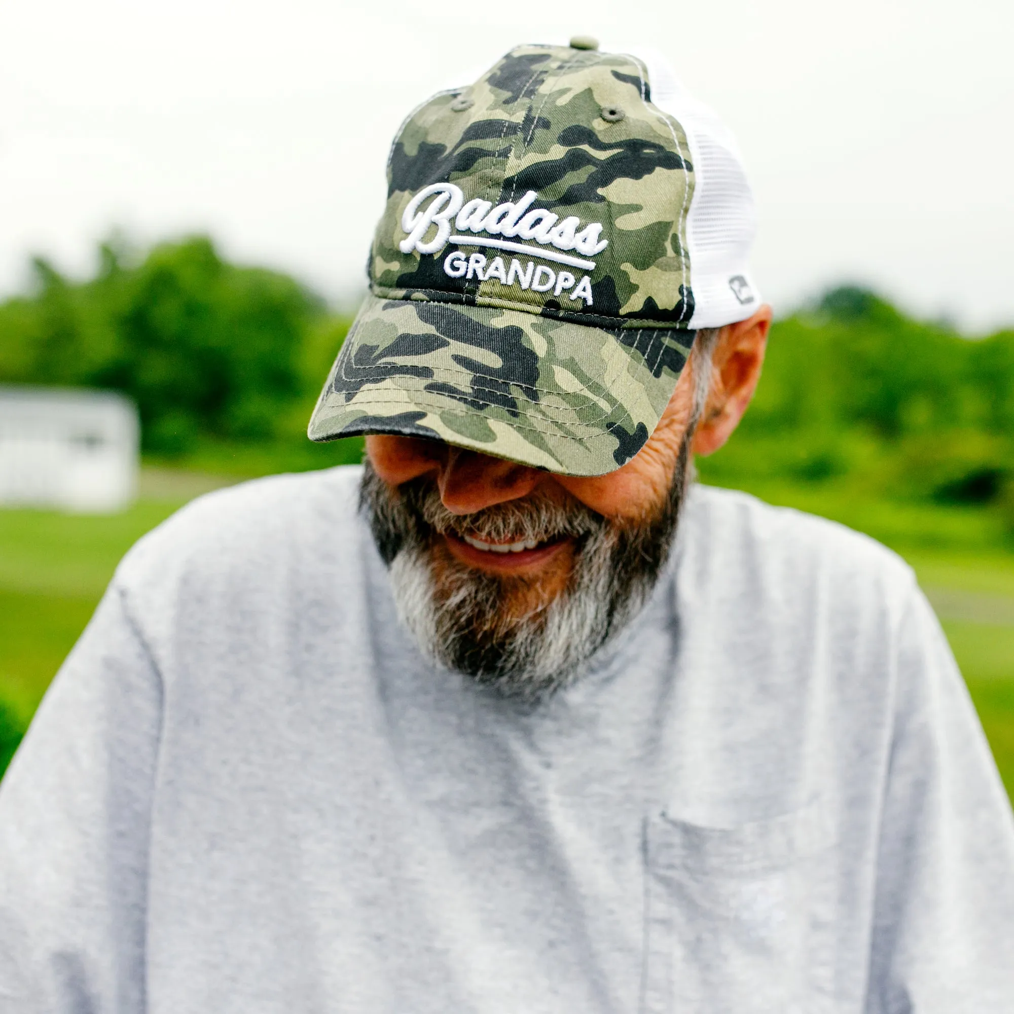 Grandpa Green Camo Adjustable Mesh Hat