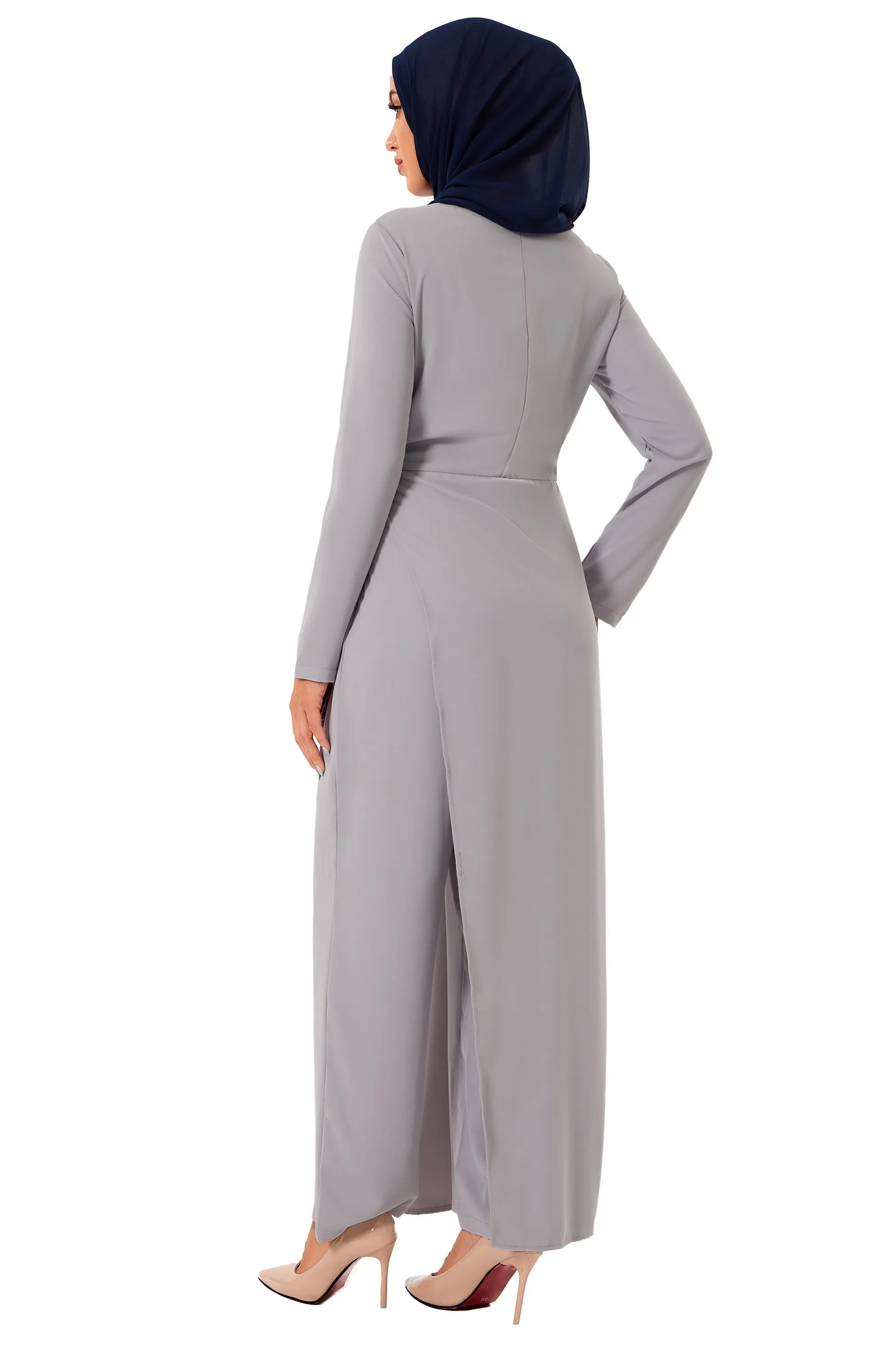 Gray Side Knot Jumpsuit-CLEARANCE