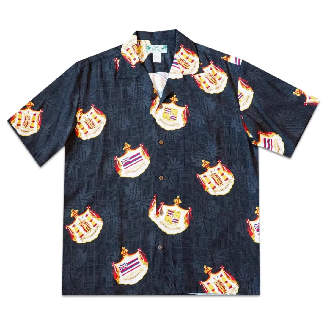 Hawaii Crest Black Hawaiian Rayon Shirt