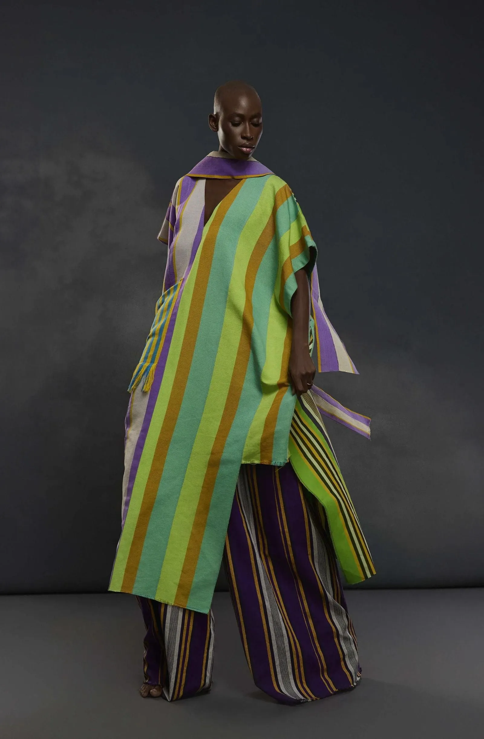 Hertunba Coat of Many Colors Kaftan with Trousers