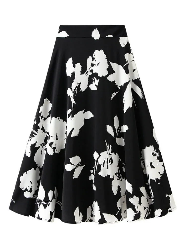 High Waist Slim Printed Skirt