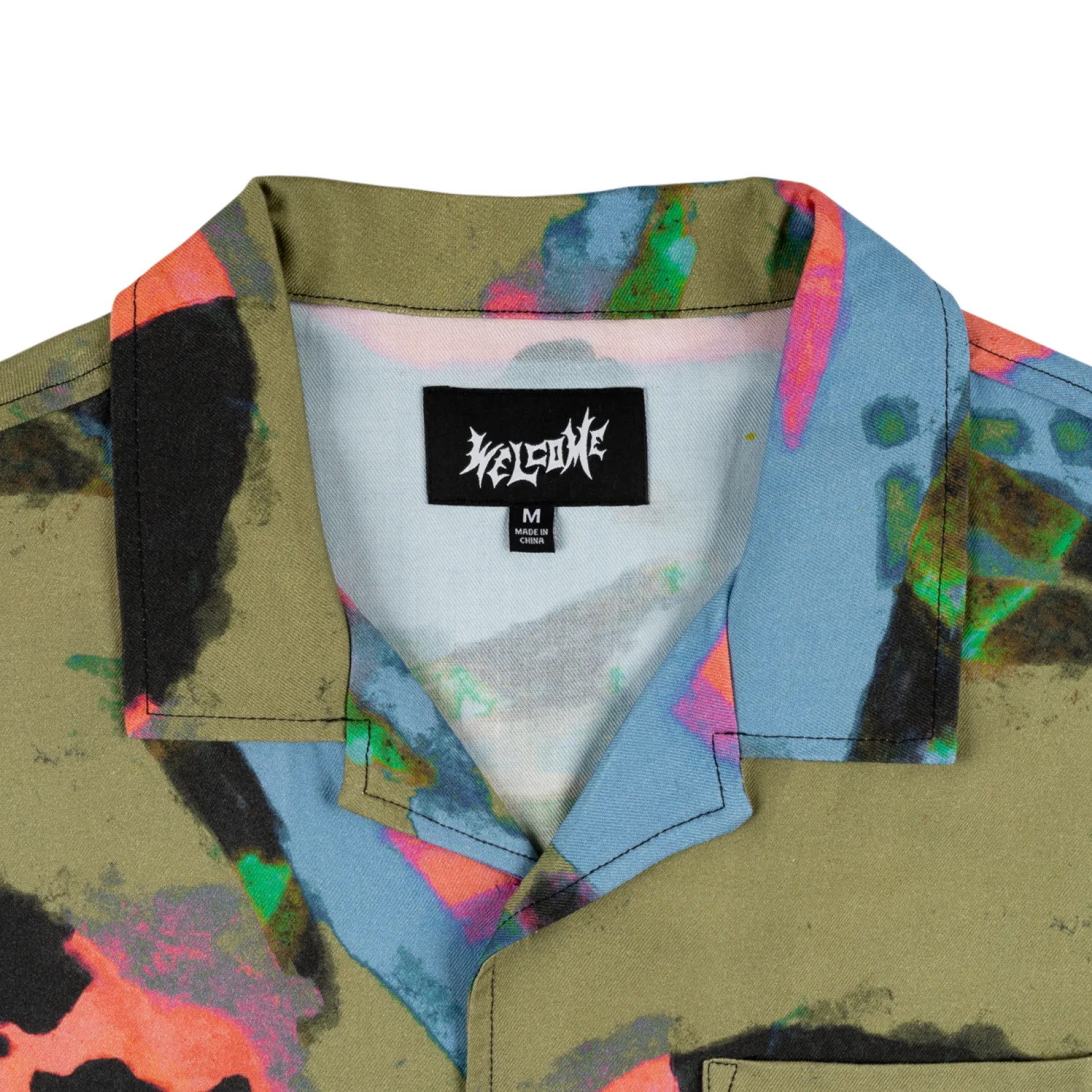 Impression Rayon Camp Shirt - Olive