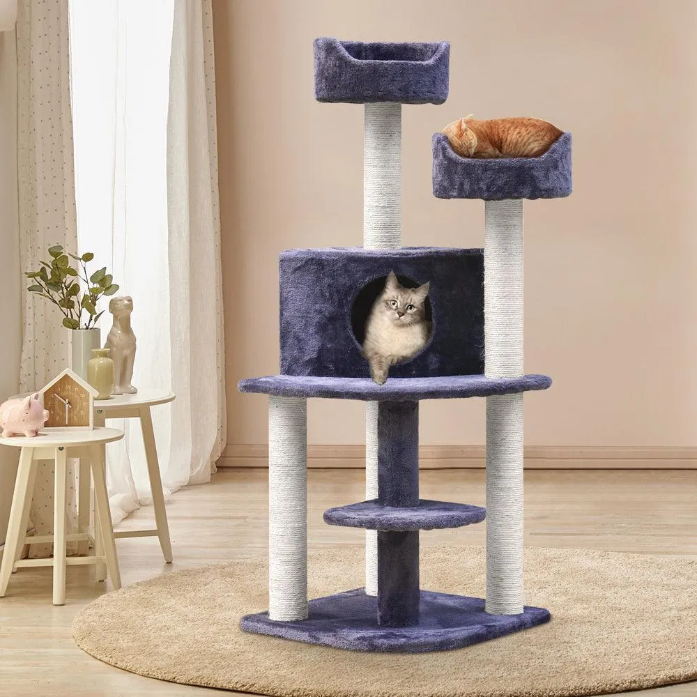 i.Pet Cat Tree 126cm Trees Scratching Post Scratcher Tower Condo House Furniture Wood