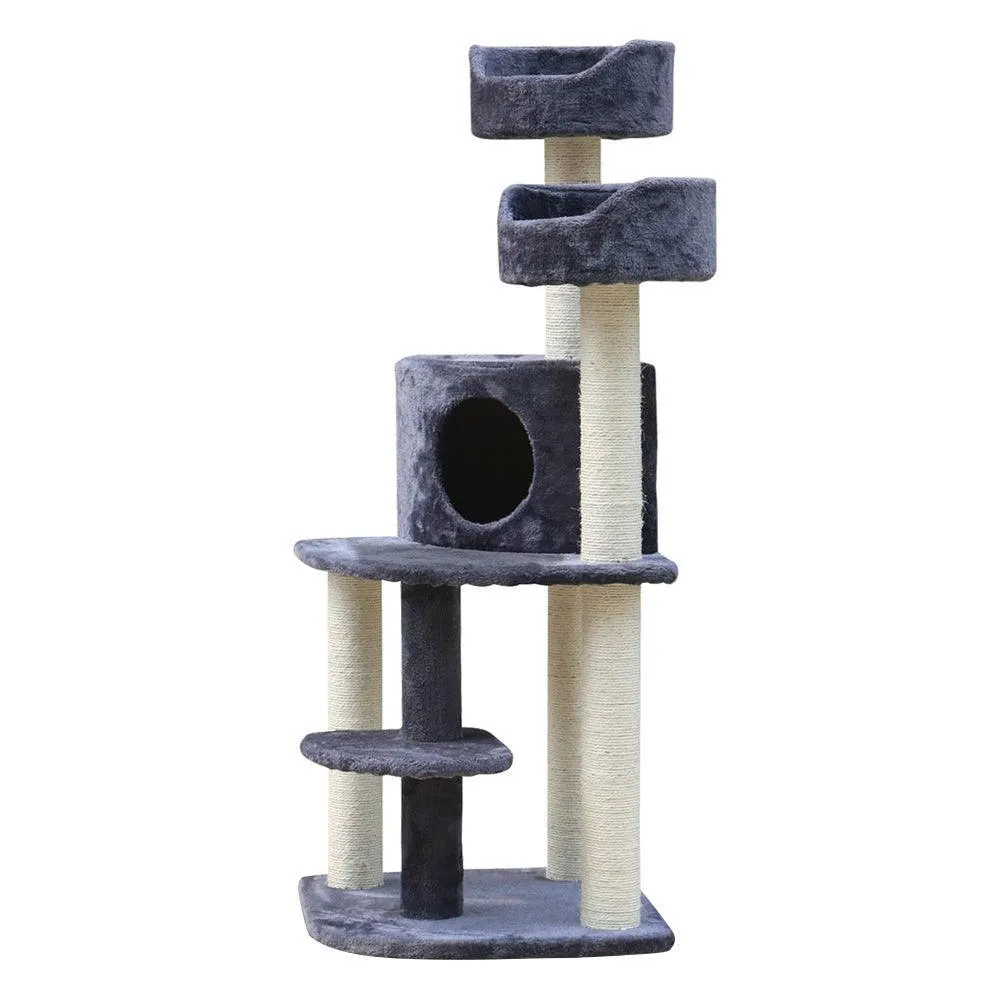 i.Pet Cat Tree 126cm Trees Scratching Post Scratcher Tower Condo House Furniture Wood