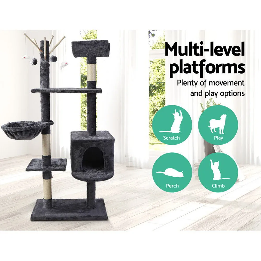 i.Pet Cat Tree 140cm Trees Scratching Post Tower Condo House Furniture Wood