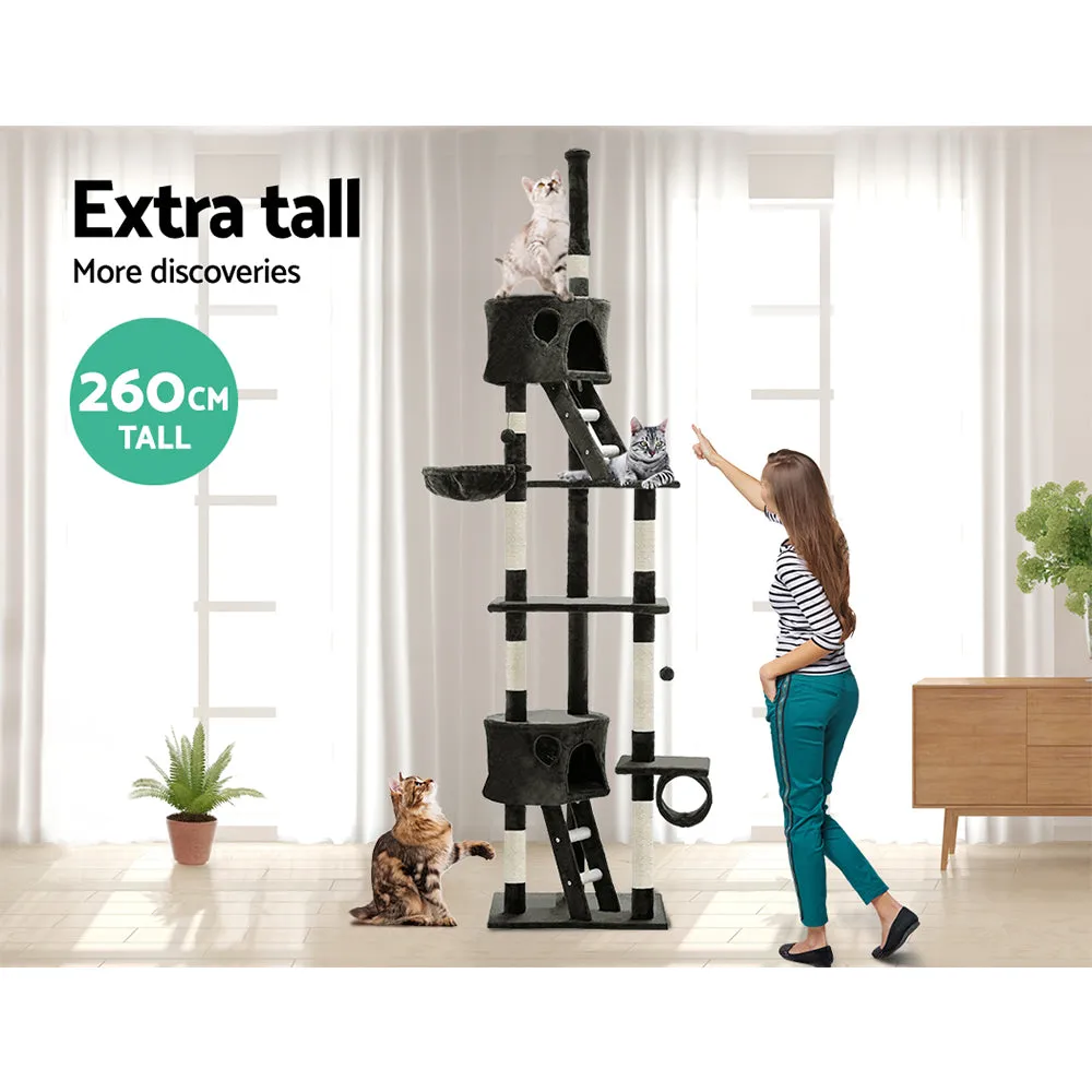 i.Pet Cat Tree 260cm Trees Scratching Post Tower Condo House Furniture Wood