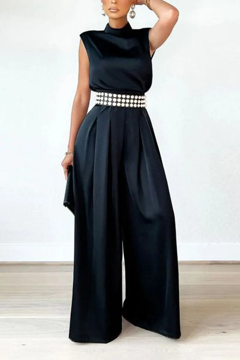 JB147 Sleeveless Wide Leg Jumpsuits