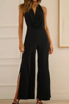 JB683 Halter Backless Wide Leg Jumpsuit