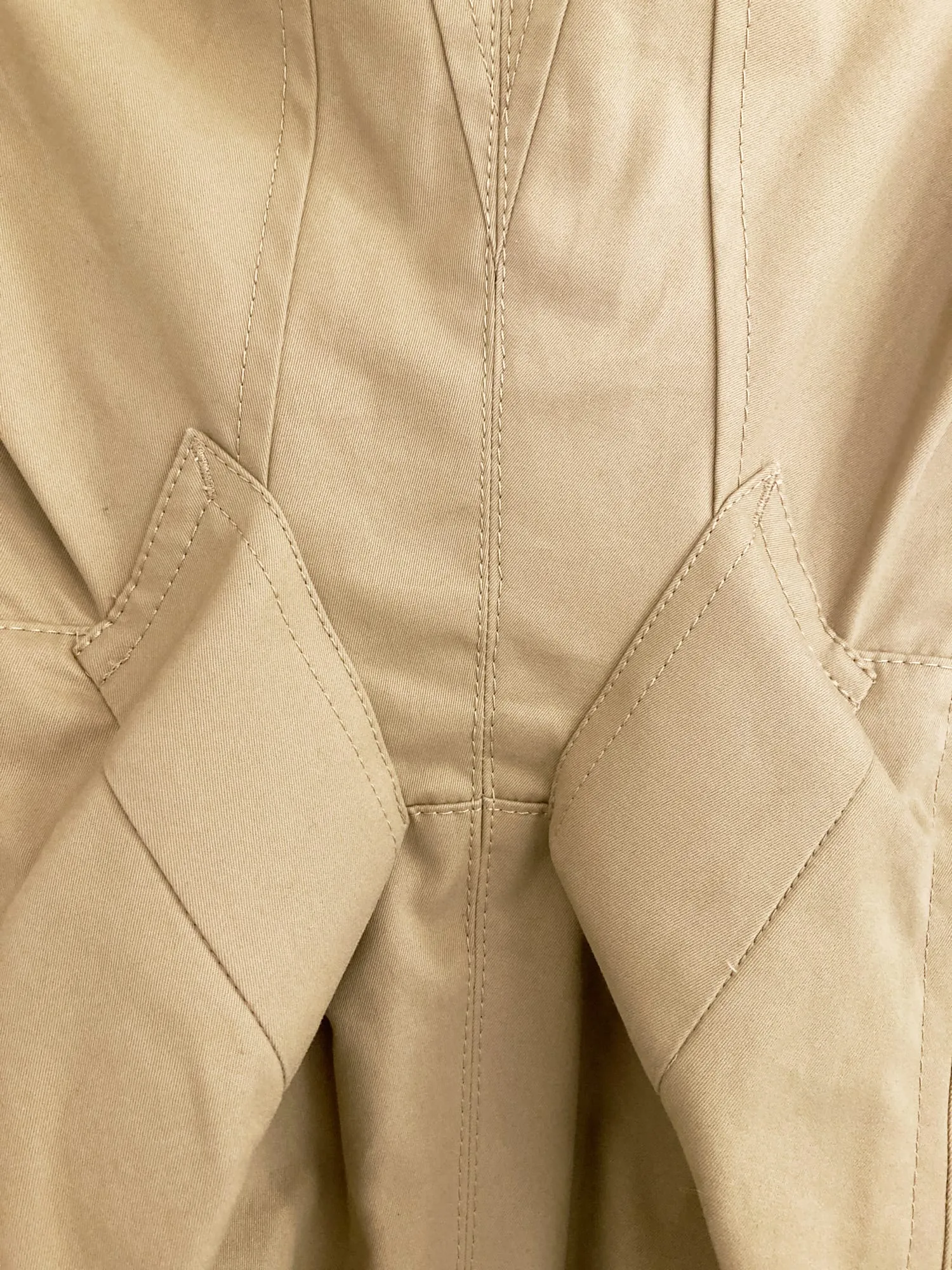 Junya Watanabe Comme des Garcons spring 2006 beige cotton open trench coat - S