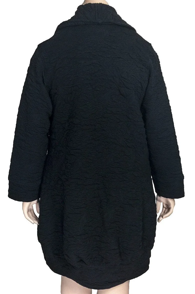 Kekoo Black Embossed Coat / Jacket