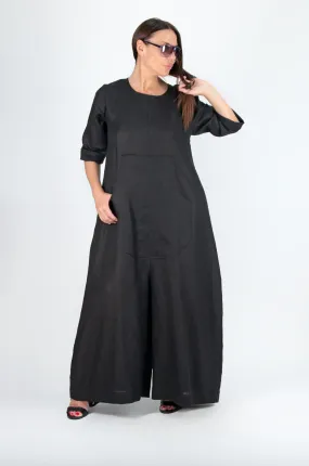 LISA Wide Linen Plus Size Jumpsuit