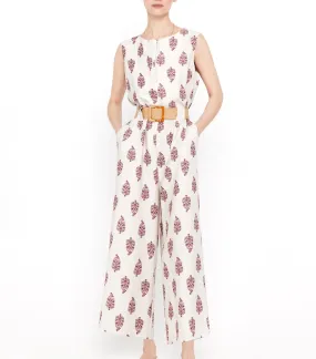 Long Jumpsuit with Belt Multicolor