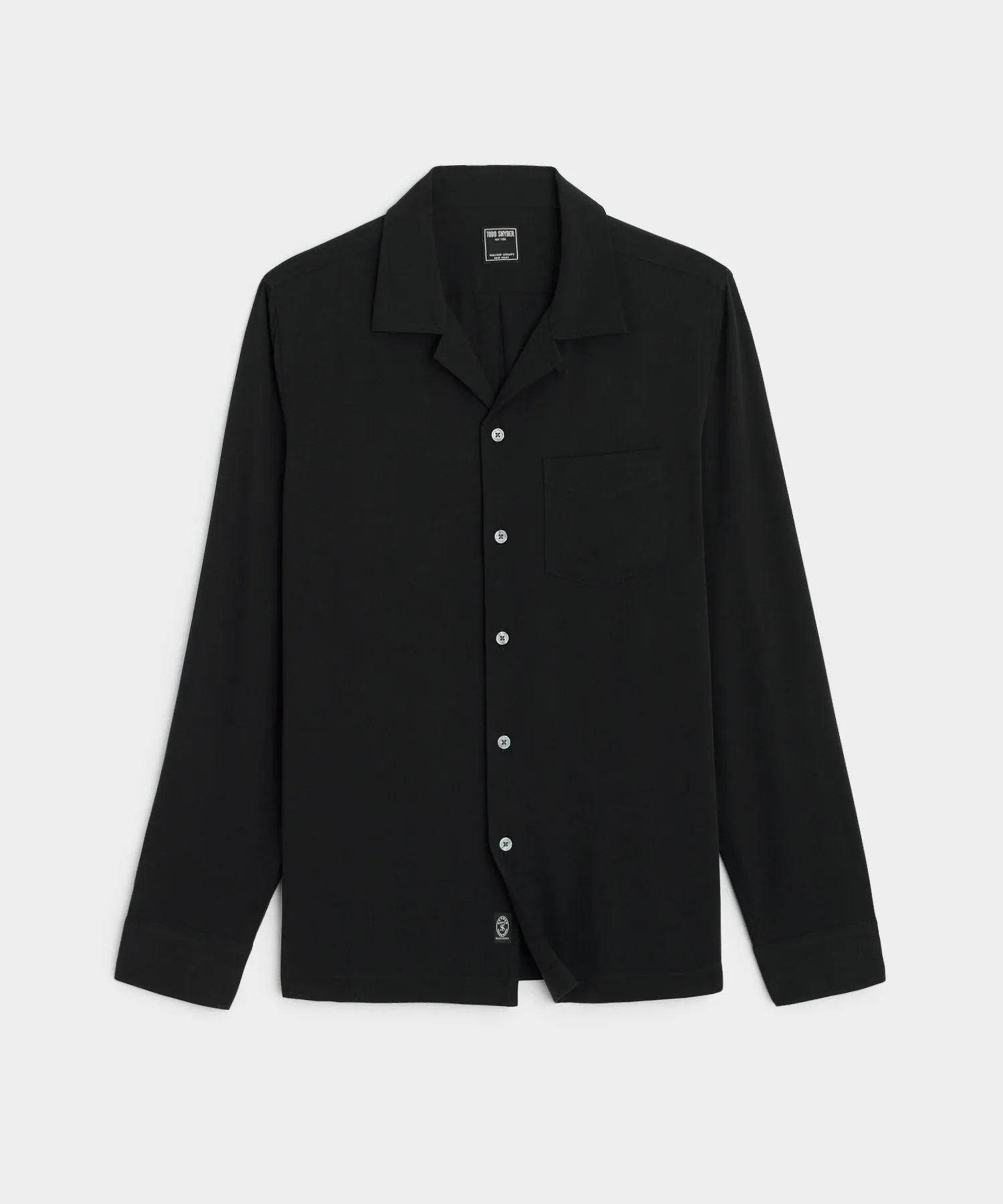 Long Sleeve Rayon Hollywood Shirt in Blacktop