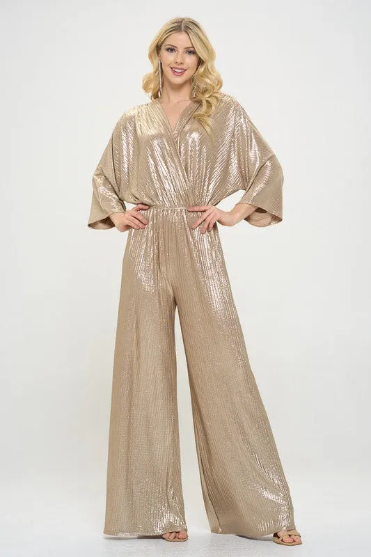 Made in USA Kimono Sleeve Wide Leg Jumpsuit