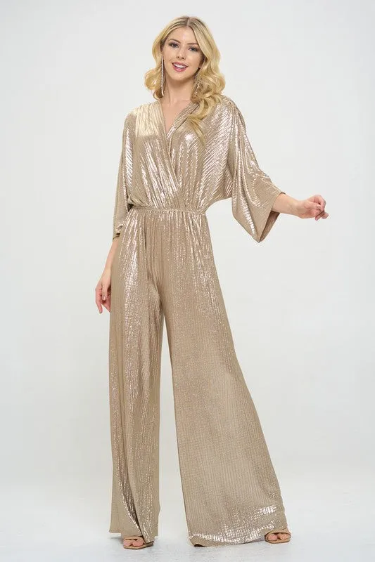 Made in USA Kimono Sleeve Wide Leg Jumpsuit