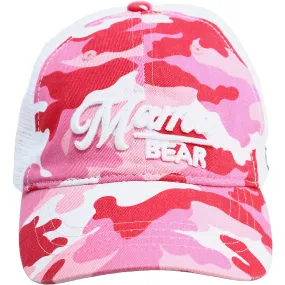 Mama Bear Pink Camo Adjustable Mesh Hat