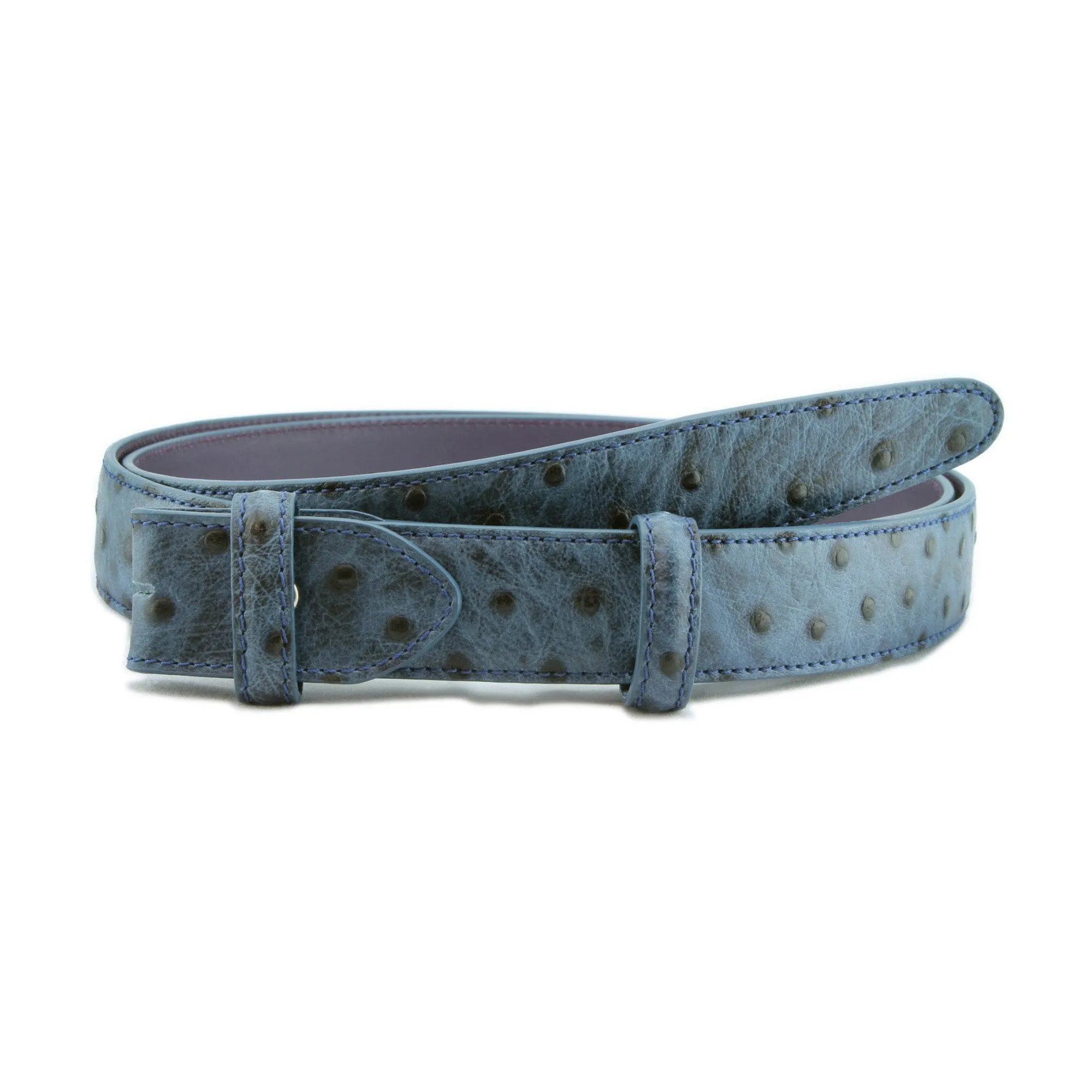 Matt Mock Ostrich Quill Narrow Belt Strap