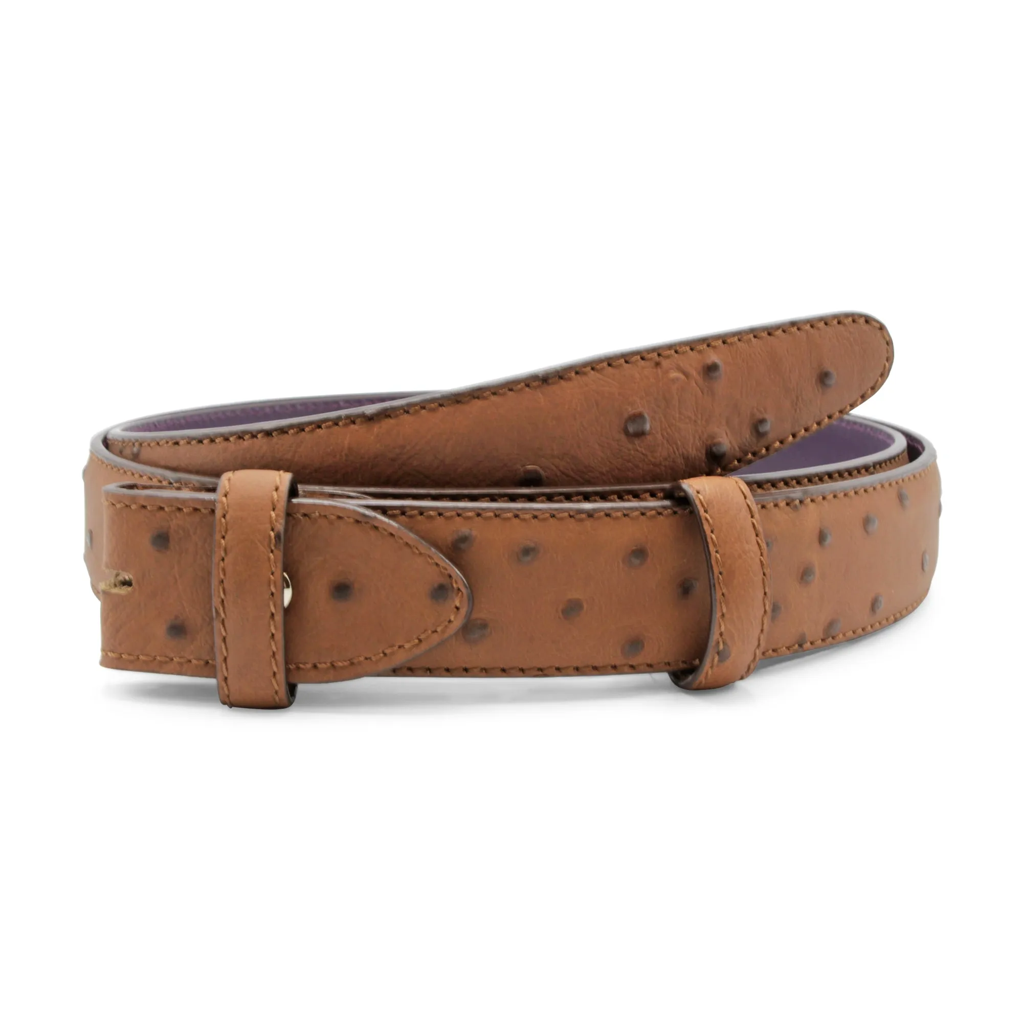 Matt Mock Ostrich Quill Narrow Belt Strap