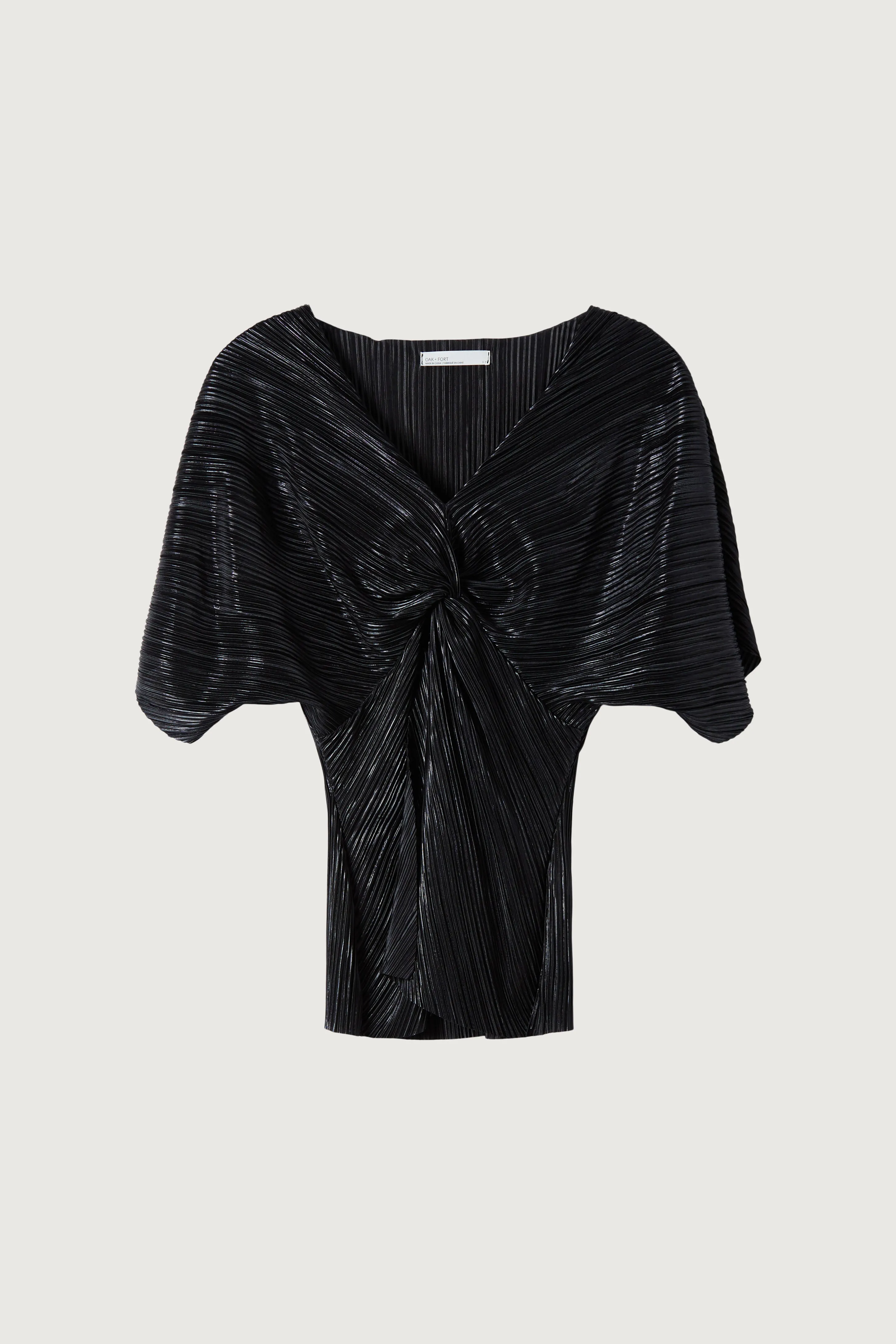 METALLIC PLEATED GATHERED FRONT TOP