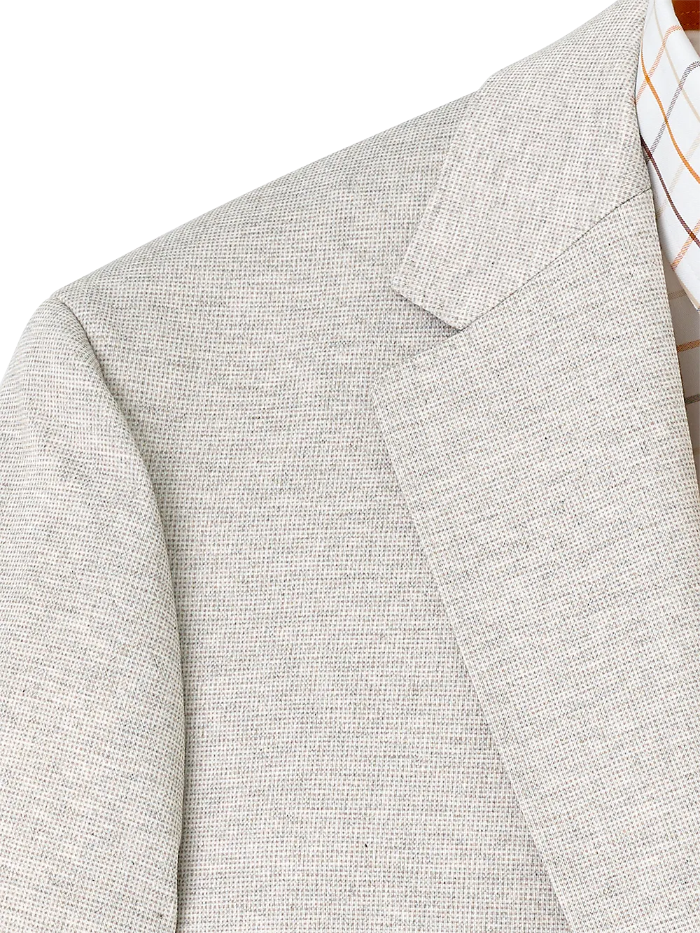 Microfiber Knit Stretch Notch Lapel Sport Coat - Oatmeal