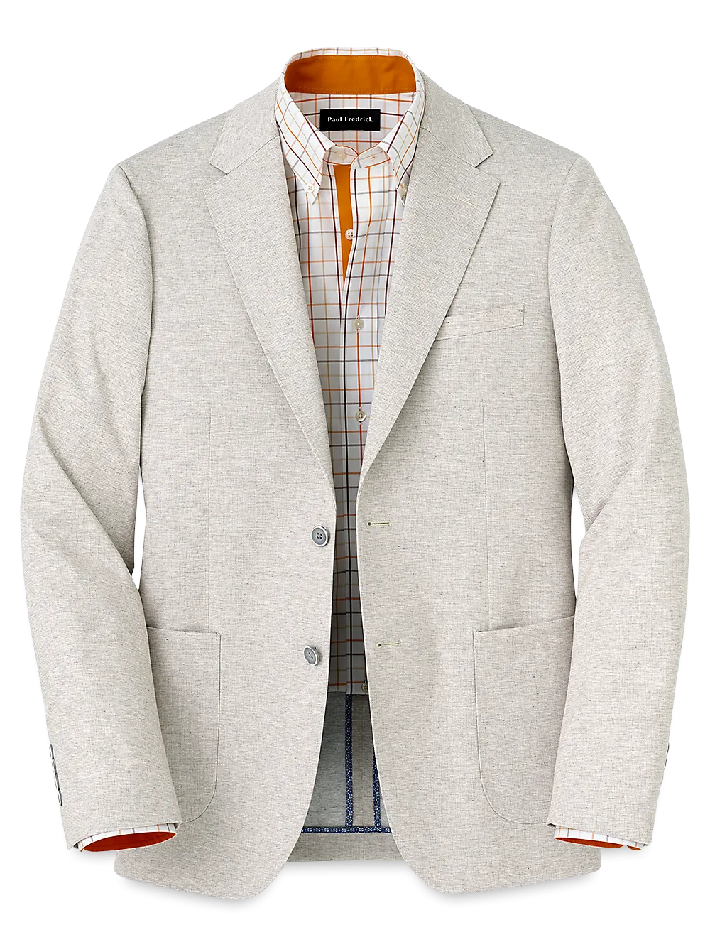 Microfiber Knit Stretch Notch Lapel Sport Coat - Oatmeal