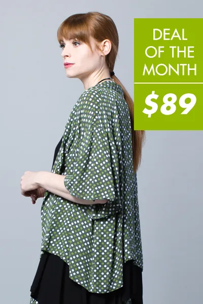 Modena Jacket in Green Dots Crinkle