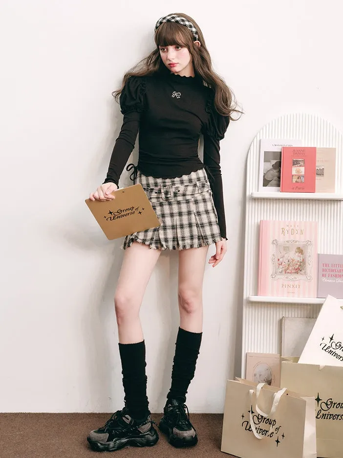 Modern Plaid High Waist A-Line Pleated Skirt